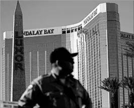  ?? JOHN LOCHER/AP ?? Authoritie­s are still puzzling over Stephen Paddock’s motive in Sunday’s shooting in Las Vegas. Police have asked the public for help.