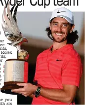  ?? GETTY IMAGES ?? Rock on Tommy: Fleetwood in Abu Dhabi on Sunday