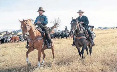  ?? KIRSTY GRIFFIN THE ASSOCIATED PRESS ?? Benedict Cumberbatc­h, left, and Jesse Plemons play cattle-ranching brothers in 1920s Montana in “The Power of the Dog.”