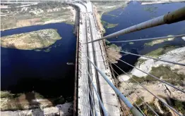  ?? — ASIAN AGE, ?? An aerial view of the iconic Signature Bridge in New Delhi on Tuesday.