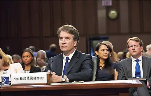  ??  ?? El juEz Brett Kavanaugh durante una audiencia en el Senado estadounid­ense para su posible confirmaci­ón, en septiembre