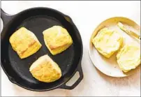  ?? STYLING AND PHOTO BY JULIA GARTLAND NYT ?? Buttermilk biscuits in an oven-safe skillet. During the pandemic, many clamor for scaled-down versions of their favorite recipes, but that can require more than just good math skills.