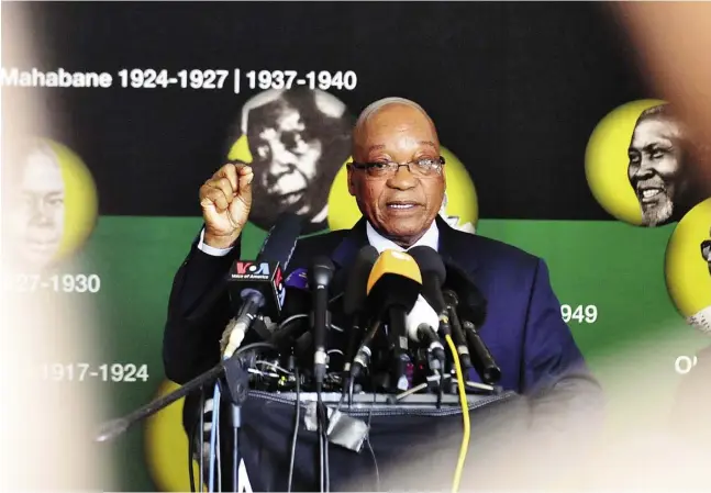  ?? AGENCE FRANCE-PRESSE / GETTY IMAGES ?? South African president Jacob Zuma urges South Africans to pray for Nelson Mandela “the father of democracy.”