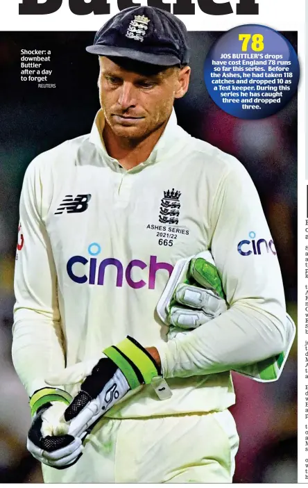  ?? REUTERS ?? Shocker: a downbeat Buttler after a day to forget