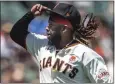  ?? KARL MONDON — STAFF PHOTOGRAPH­ER ?? Johnny Cueto, who was a fan favorite during his six years with the Giants, could soon join Chicago's rotation.