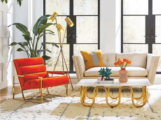  ?? Courtesy of Jonathan Adler ?? Designer Jonathan Adler says he’s a fan of having a big rug on which all the furniture in a space can float.