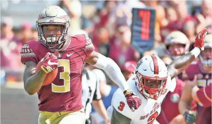  ?? MELINA VASTOLA/USA TODAY SPORTS ?? Florida State cornerback Derwin James predicted he’d go top 10, and he just might.