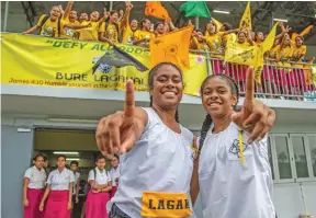  ?? Photo: Leon Lord ?? Sprint queens... Siblings Kinisalote (left) and Filomena Navula, each won their respective senior and sub-junior grades for the 100m and 200m sprint events during the school’s inter-house competitio­n at Suva’s ANZ Stadium on May 20, 2022.