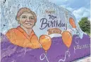  ?? SAUL YOUNG/NEWS SENTINEL ?? The Rock was decorated in honor of Pat Summitt’s 70th birthday in June 2022.