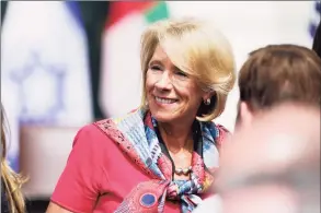  ?? Alex Brandon / Associated Press ?? Education Secretary Betsy DeVos arrives on the South Lawn for a ceremony for the signing of the Abraham Accords on Tuesday at the White House in Washington.