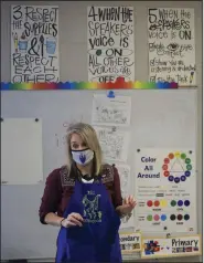  ?? (Arkansas Democrat-Gazette/Staton Breidentha­l) ?? Art teacher Stephanie Crowell teaches her fourth grade art class Nov. 18 at Carver Magnet Elementary School in Little Rock. She said the addition of more technology in teaching has caused some good results, but “we’re just going to have to ride this wave and figure it out” to understand the true impact. More photos at arkansason­line.com/1129carver/.