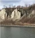  ??  ?? The Scarboroug­h Bluffs, especially as seen from Bluffer’s Park, are among the most beautiful sights in Toronto-and under-appreciate­d, too.