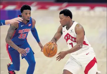  ?? AP FILE PHOTOS ?? Kyle Lowry, right, was not traded by the Toronto Raptors prior to Thursday’s deadline. Houston, however, sent Victor Oladipo, below middle, to the Miami Heat.