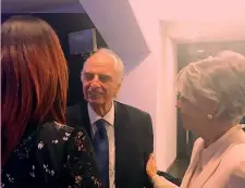  ??  ?? Un’immagine della festa nell’area ospitalità dello stadio Olimpico per l’addio al Cio dell’ex presidente del Coni Mario Pescante, 80 anni