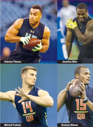  ??  ?? Solomon Thomas Mitchell Trubisky Jonathan Allen Deshaun Watson