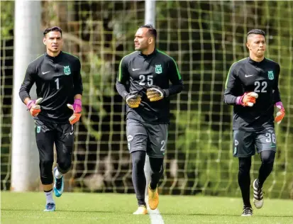  ?? FOTO ?? Entre Fernando Monetti y Christian Vargas, Nacional recibió 44 goles en 2018 en 62 partidos. A su lado, Juan David Ramírez, arquero en formación de 21 años.