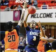  ?? SUE OGROCKI / AP 2020 ?? Oral Roberts’ Max Abmas is the Summit League Player of the Year, college basketball’s top scorer (24.2 ppg), and the only player in the country to have multiple 40-point games to his name this season.