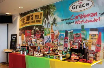  ??  ?? A GRACE FOODS UK display for Caribbean Food Week.