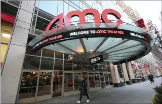  ?? PHOTO BY EVAN AGOSTINI — INVISION — AP ?? The newly reopened AMC 34th Street theater in New York. AMC Theatres says it will have 98% of its U.S. movie theaters open today, with more expected to open by March 26.