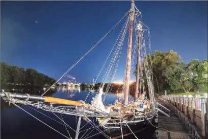  ?? Andy Hart / Contribute­d photos ?? The Amistad, now docked in Hartford throughout September, will visit Middletown’s Harbor Park on Oct. 2. The schooner arrived in the capitol city Tuesday evening.