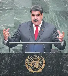  ?? Afp ?? DEFENSA. El gobernante venezolano, Nicolás Maduro, habló ayer en la Asamblea y giró una invitación para reunirse con Trump.