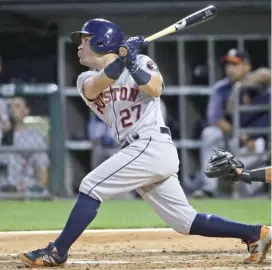  ?? | AP ( LEFT), GETTY IMAGES ?? Marlins right fielder Giancarlo Stanton ( left) won the NL MVP award by two points. Astros second baseman Jose Altuve won the AL award in a landslide.