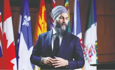  ?? PATRICK DOYLE/ REUTERS ?? Federal NDP Leader Jagmeet Singh recently spoke about top issues with Douglas Todd, including housing. The MP for Burnaby South says he would follow the B.C. NDP and bring in a national 15 per cent foreign-buyers tax on housing.