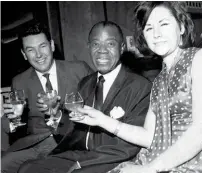  ??  ?? James and Betty Corrigan with Louis Armstrong, Batley, 1968; Jayne Mansfield; Roy Orbison behind the club bar, 1969