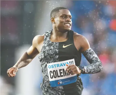  ?? MICHAL CIZEK/AFP/ GETTY IMAGES ?? World 100-metre champ Christian Coleman will miss the Olympics due to a two-year ban for missing doping tests.