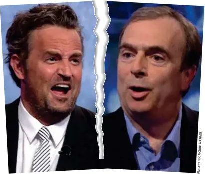  ?? PICTURE Pictures: ?? Slugging it out: Matthew Perry, left, and Peter Hitchens