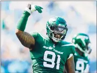  ?? Nell Redmond / Associated Press ?? Jets DE John Franklin-Myers is part of deep defensive line for the Jets.