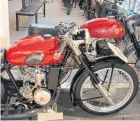  ?? ?? Rebuilt 40 years after it was first created, this 1957 Brio ‘Agua’ had a water-cooled 125cc cylinder, using thermosiph­oning rather than a water pump, made 16.3bhp and is one of only three built.