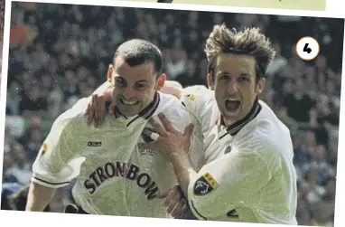  ??  ?? 1 Jim Jefferies seals Hearts’ cup final victory with a kiss for the famous trophy. 2 Jubilation for Stephane Adam after putting Hearts 2-0 ahead in the 52nd minute. 3 Adam fires home what proved to be the winner. 4 Colin Cameron is joined by Neil...