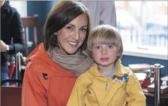  ??  ?? Fionnaula Gannon and Fionn Deacy enjoy Yeats Day Celebratio­ns last week at the Yeats Society Building in Sligo.