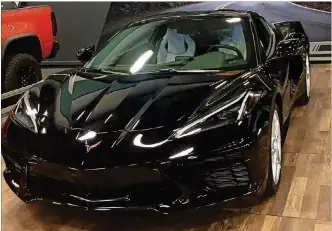  ?? AMY ROLLINS/STAFF ?? “Gorgeous” doesn’t begin to describe this Corvette Stingray in the Chevrolet area at the 2020 Dayton Auto Show.