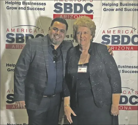  ?? COURTESY AWC SBDC ?? owner of Takos and Beer and Julieanna’s Steak and Seafood, and Yvonne Peach, owner of the Historic Coronado Motor Hotel, are recognized during the 2022 Success Awards on April 14.