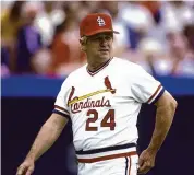  ?? John W. McDonough/Sports Illustrate­d via Getty Images ?? St. Louis Cardinals manager Whitey Herzog on the field during a game against the Atlanta Braves in 1983 at Busch Stadium.