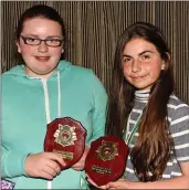  ??  ?? Emma Morrrissey, Player of the Season with Amy Biggane the Most Improved Player in the girls Under 11 soccer team.
