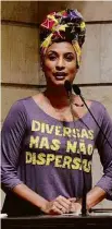  ?? 28.nov.17/Divulgação Câmara do Rio ?? A vereadora Marielle Franco, assassinad­a em 2018