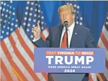  ?? / AP ?? Trump, el sábado en un acto de campaña en Virginia.
