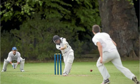  ?? VIRGINIA WOOLF/STUFF ?? Nelson College batsman David Zohrab plays through the on side during his unbeaten 50-run innings.