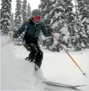  ?? PHOTOS: MARTIN DE RUYTER/STUFF ?? Alexandra Dehnel skis powder snow at Whitewater Ski Resort. Powder skiing requires a bit more skill, but the thrill is undeniable.