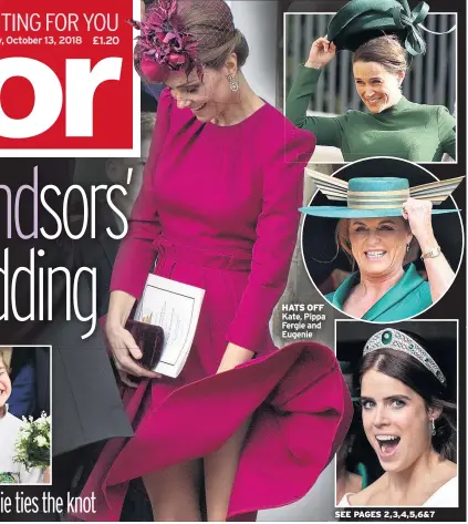  ??  ?? HATS OFF Kate, Pippa Fergie and Eugenie