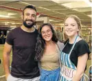  ?? Picture: WERNER HILLS ?? MARKET PALS: Maxime Portail, Clara Bernines, centre, and Hannah MansonKull­in attended the Christmas in the Home gift and craft market at Walmer Park Shopping Centre on Saturday