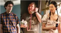  ?? Amazon via AP ?? ■ This combinatio­n of images shows, cast members, from left, Rick Glassman, Albert Rutecki and Sue Ann Pien in separate scenes from the new Amazon Prime ensemble series “As We See It,” which follows three young people on the autism spectrum as they negotiate daily life.