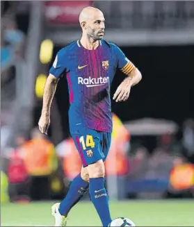  ?? FOTO: AP ?? Mascherano puede estar viviendo sus últimos días como jugador del Barça
