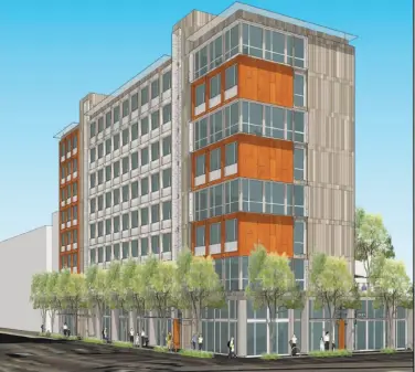  ?? Panoramic Interests ?? The 200-unit project is planned for the Department of Public Works’ Cesar Chavez Street parking lot site.