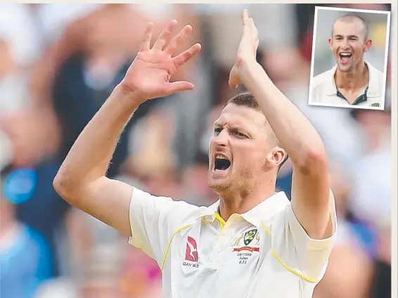  ?? CONTENDERS: Australian fast bowler Jackson Bird, reacting on day three of the Boxing Day Test at the MCG, and young spinner Ashton Agar ( inset). ??