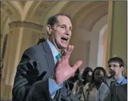  ?? AP/J. SCOTT APPLEWHITE ?? “We need sustainabl­e, comprehens­ive tax reform, not a massive tax cut for the wealthy,” Sen. Ron Wyden, the ranking Democrat on the Senate Finance Committee, said Tuesday in joining fellow Democrats in a call for a bipartisan plan for overhaulin­g the...