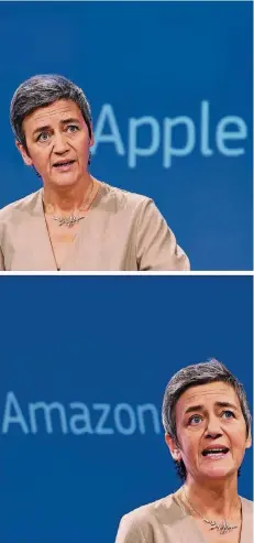  ?? FOTOS: ACTION PRESS ?? EU Wettbewerb­skommissar­in Margrethe Vestager hat keine Scheu vor den Internetko­nzernen.